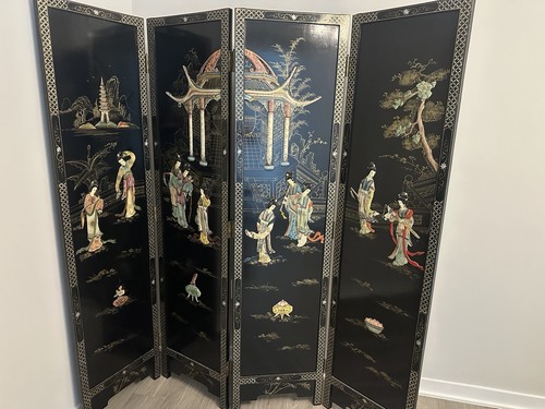 Vintage chinoisiere panel - vintage, 4